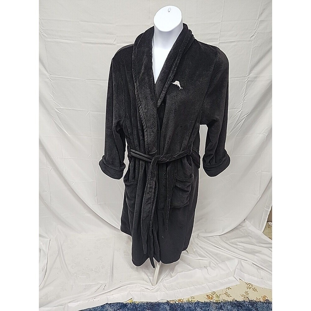 Tommy Bahama Long Plush 48-Inch Robe Men’s L/XL Black Soft Comfy